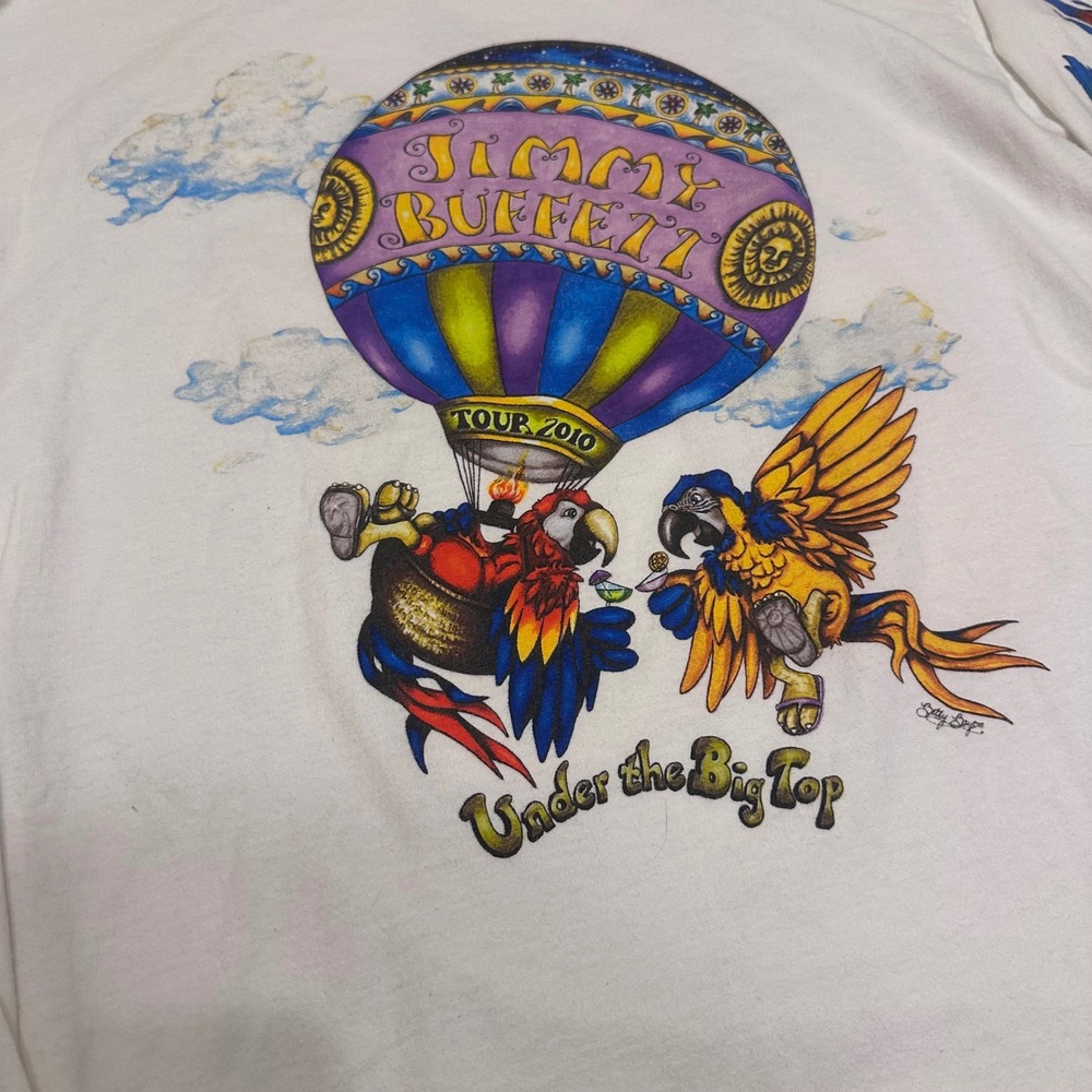 Gildan Jimmy Buffett Tour 2010 Shirt Mens Large White Excellent Long Sleeve Tee - Picture 4 of 7
